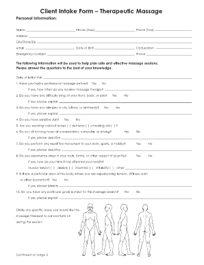 Fillable Client Intake Form - Pravana Tan &amp; Wellness Spa Fill Online ...