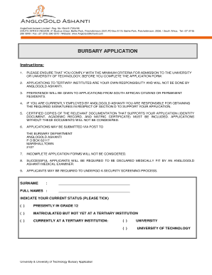 online applications for anglogold bursaries