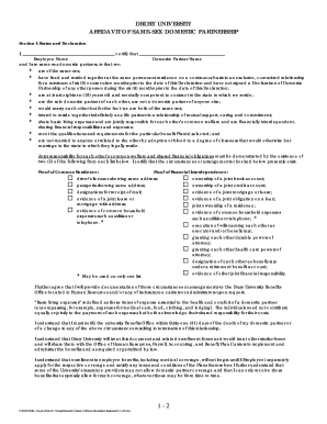 Fillable Online Drury Same Sex Affidavit Declaration Statement Drury University Drury Fax