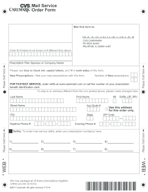 Cvs Mail Fax Order Form - Fill Online, Printable, Fillable, Blank | PDFfiller