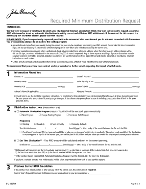 Required Minimum Distribution Request - John Hancock Annuities Fill ...