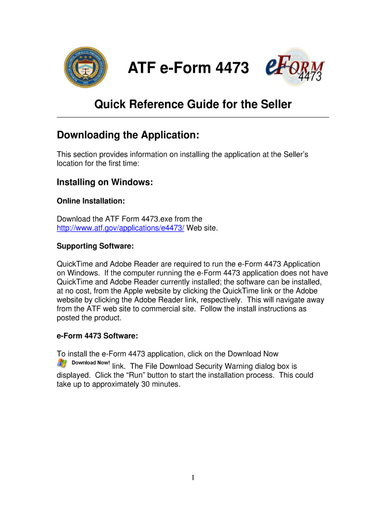 Atf Eform 4473 - Fill Online, Printable, Fillable, Blank | pdfFiller