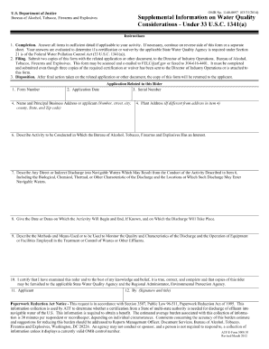 supplemental information on water quality considerations