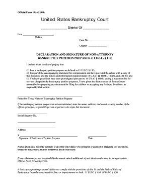 Bankruptcy form 19a fillable