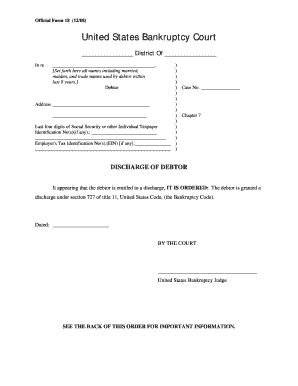 official form 18 filled in