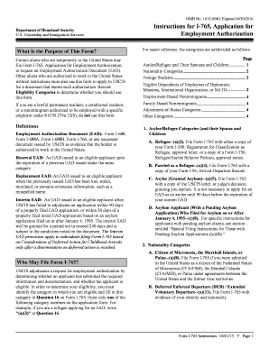 Instructions for Application for Employment Authorization - uscis