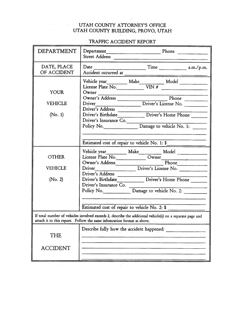 Vehicle Accident Report Form - Fill Online, Printable, Fillable For Vehicle Accident Report Form Template