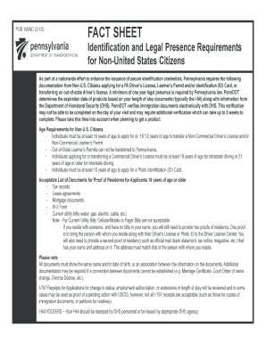 one year legal presence penndot form