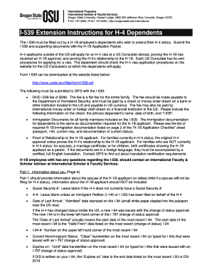 I-539 Extension Instructions for H-4 Dependents - oregonstate