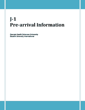 J-1 Pre-arrival Information