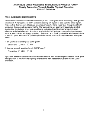 ARKANSAS CHILD WELLNESS INTERVENTION PROJECT "CWIP" Obesity Prevention Through Quality Physical Education - atsc arkansas