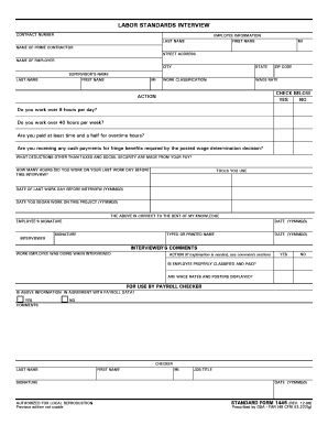 Labor Standards Interview Form