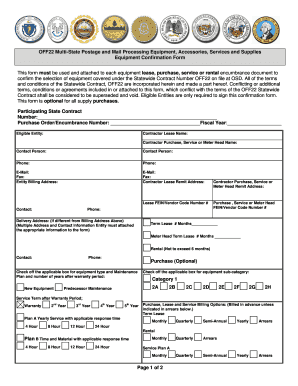 Equipment Confirmation Form - State of Delaware - dfa arkansas