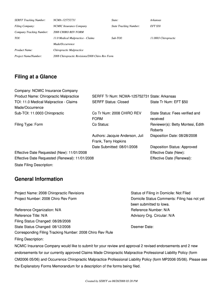 Filing NCMA - 125752731 - Arkansas Insurance Department - insurance arkansas Preview on Page 1