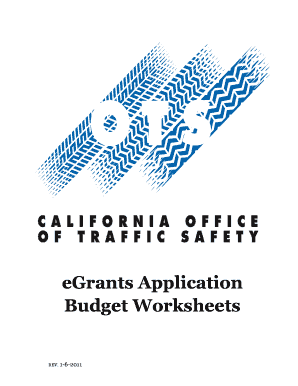 EGrants Application Budget Worksheets - ots ca