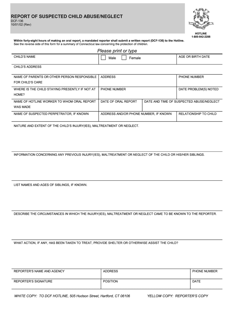 2002 Form CT DCF 136 Fill Online Printable Fillable Blank PdfFiller