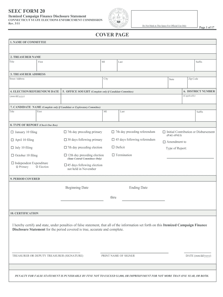 seec form 20 Preview on Page 1