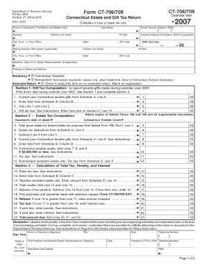 connecticut estate and gift tax return ct 706709 form