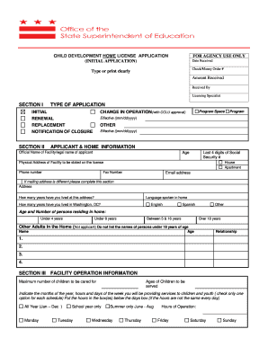 Osse notification and application for renewal of license form