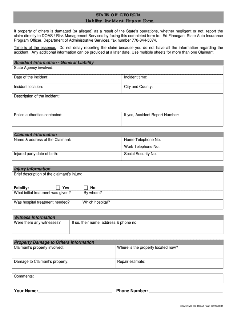 damage report format Preview on Page 1