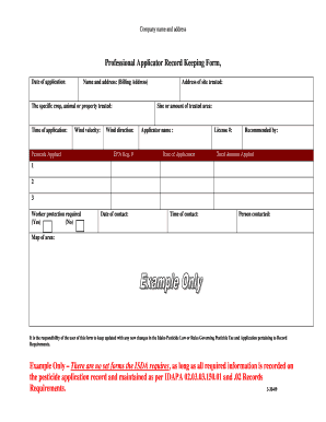 Professional Applicator Pesticide Application Record - agri idaho