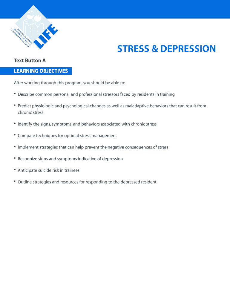 Identify the signs, symptoms, and behaviors associated with chronic stress - partners Preview on Page 1