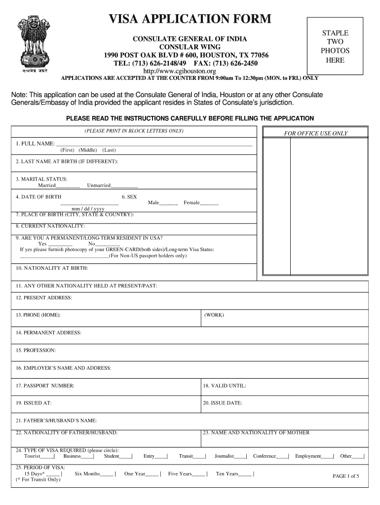 E Visa India Houston Fill Out Sign Online DocHub