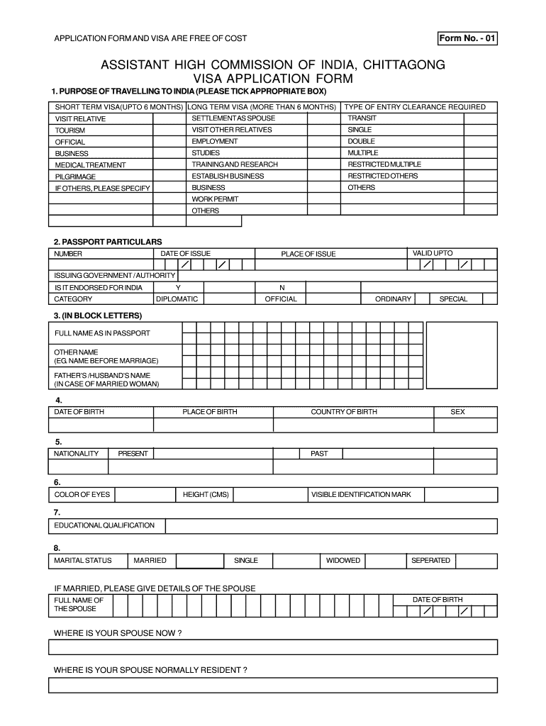 Indian Visa Application Form For Bangladesh Pdf 2020 2022 Fill And Sign Printable Template