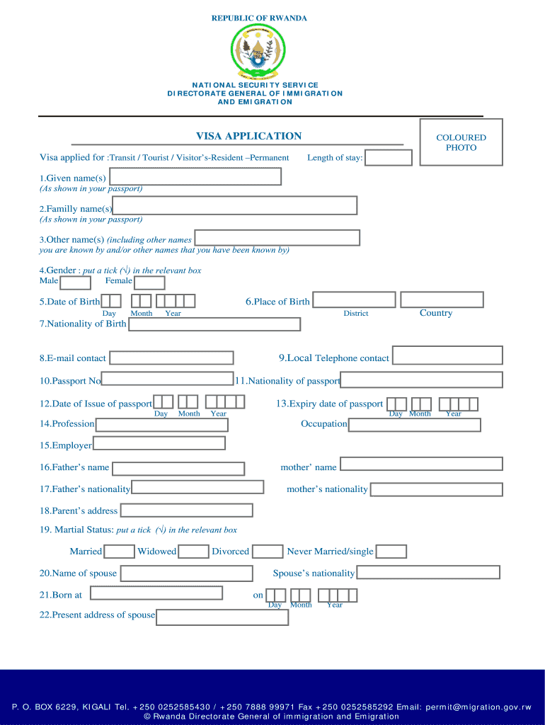 Rwanda Passport Renewal Diaspora Fill Online Printable Fillable Blank PdfFiller