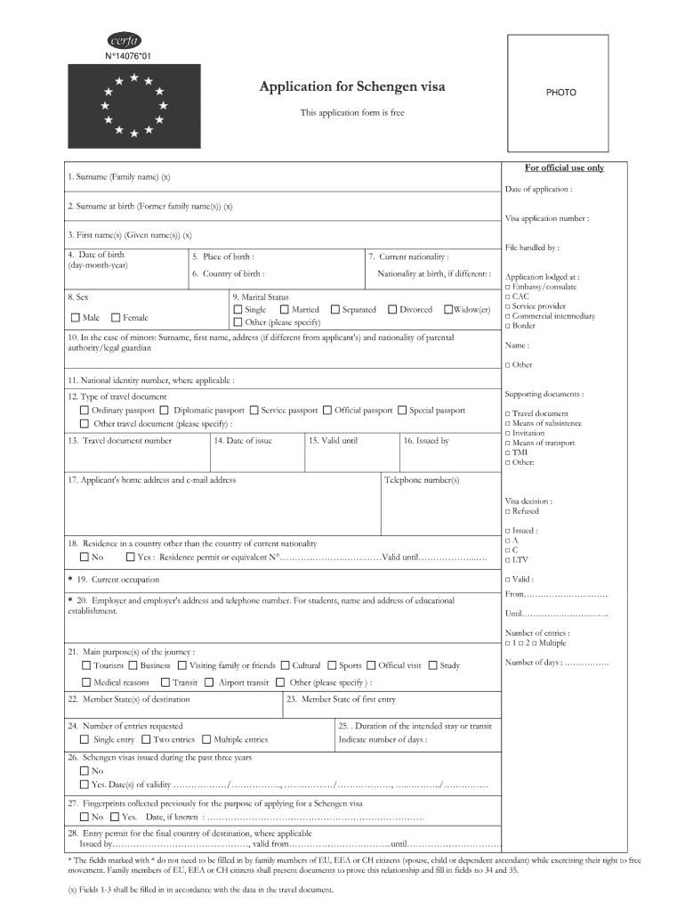 Fillable Application Form For Schengen Visa Printable Forms Free Online