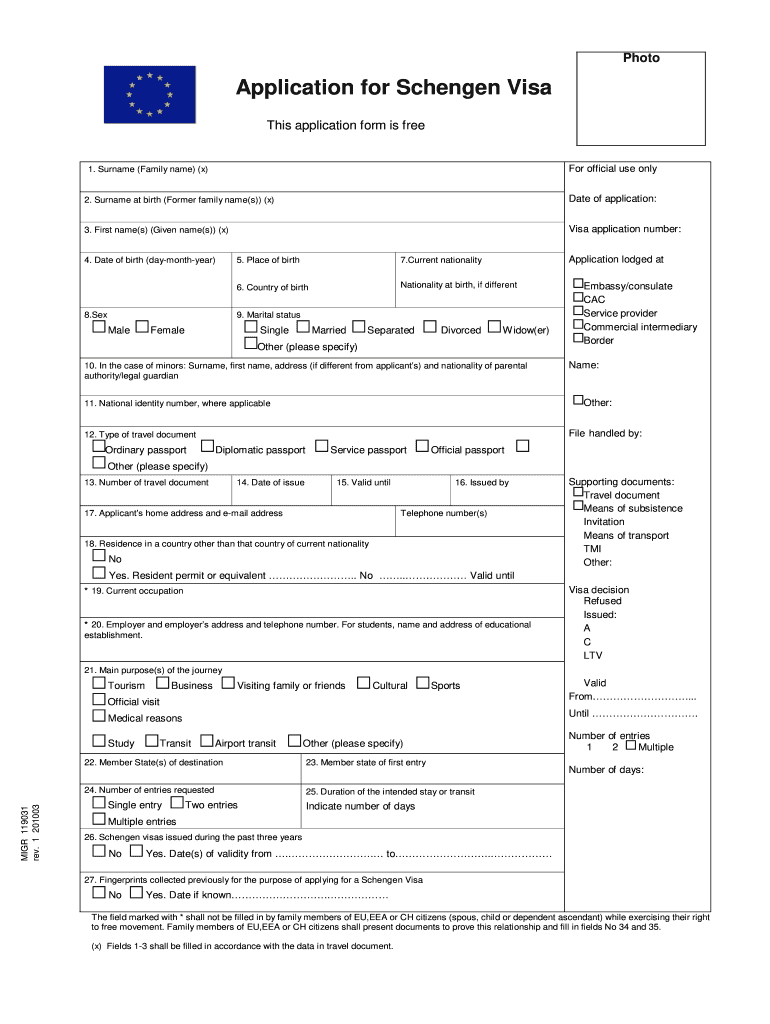 France Visa Application Form Pdf Fill Online Printable Fillable 