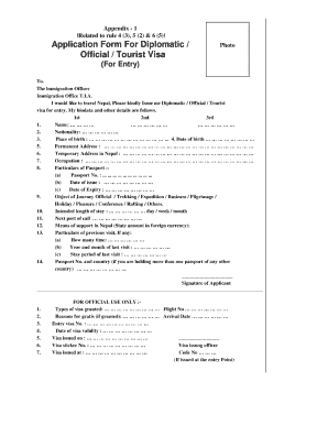 nepal embassy travel document form