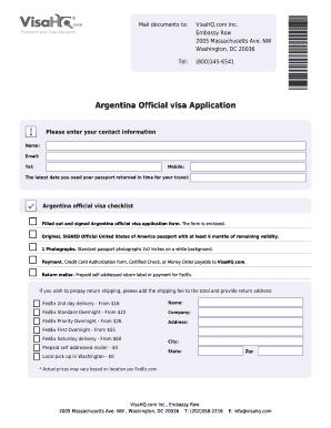 argentina visa application form