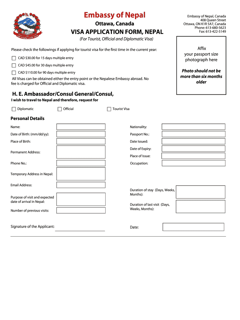 Nepal Embassy Ottawa Fill Out Sign Online DocHub