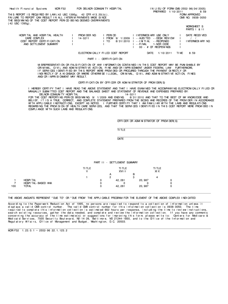 Health Financial Systems MCRIF32 FOR DELNOR - HFS - hfs illinois Preview on Page 1