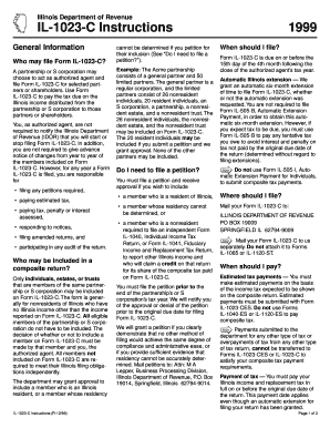 Despatch register format - 1999 IL - 1023 - C Instructions - Illinois Department of Revenue - tax illinois