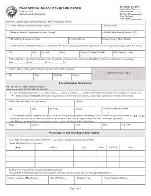 Indiana gaming in commission bingo licence form