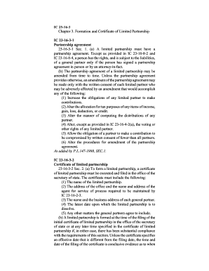 Chapter 3. Formation and Certificate of Limited Partnership IC 23-16 ... - in