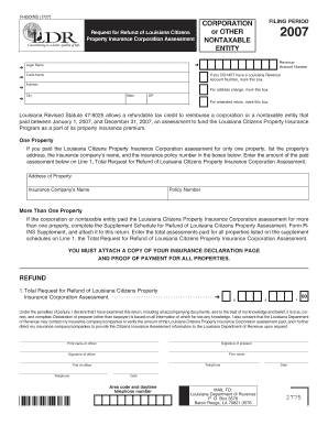 Louisiana Citizens Property Insurance Refund Form