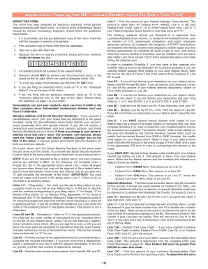 2007 Louisiana Resident Income Tax Return Form IT-540