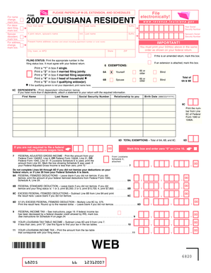 Louisiana IT-540 Tax Form 2007