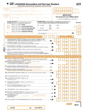 Louisiana Nonresident and Part-year Resident Tax Form IT-540B