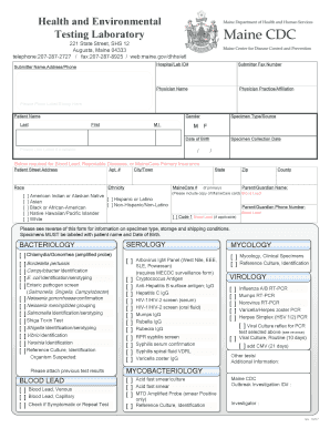 Maine Health and Environmental Testing Laboratory Form