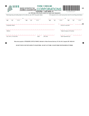 Maine Estimated Tax Payment Voucher