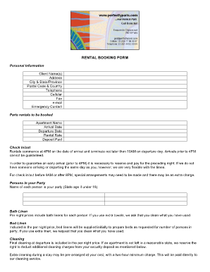 Rental Booking Form