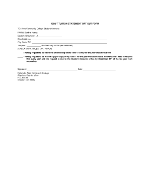 1098-T Tuition Statement Opt Out Form
