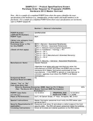 Hardware 2012 PORFP Template Sample 1. Hardware 2012 PORFP Template Sample 1 - doit maryland