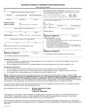 Michigan Change of Address/Voter Registration