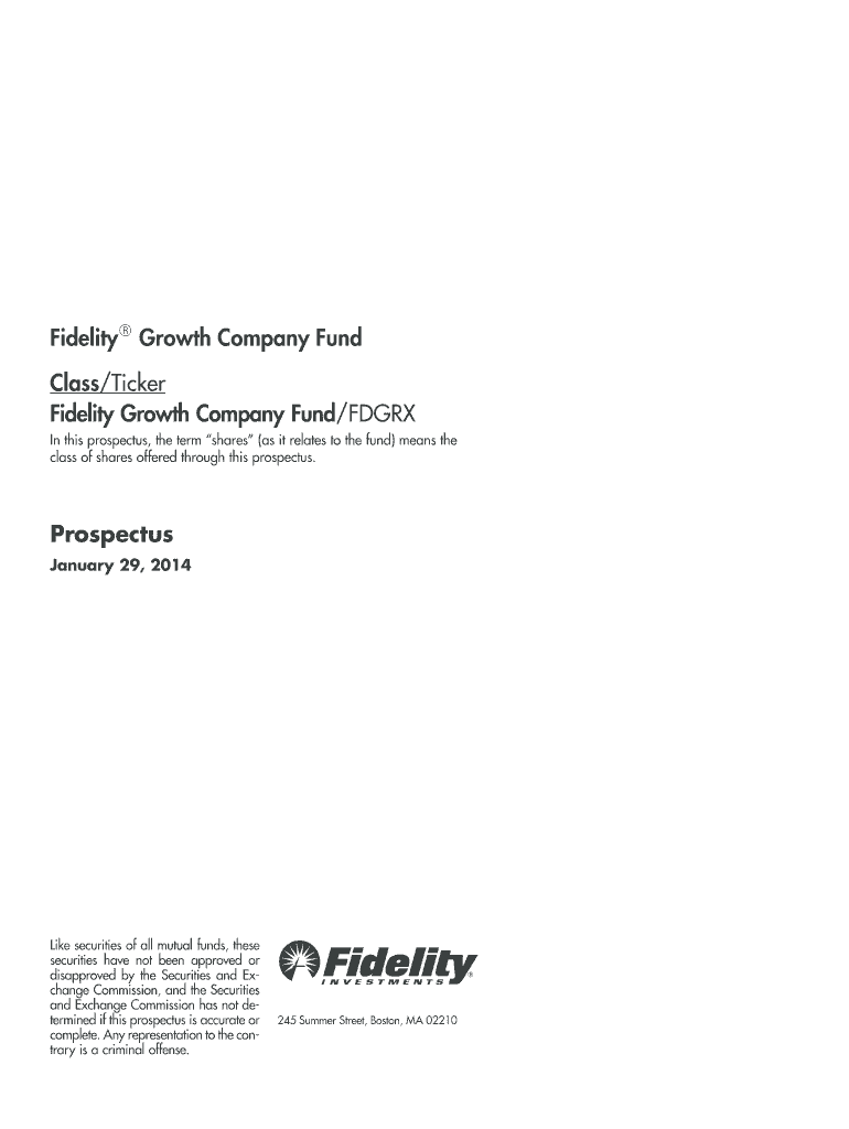 Fidelity Growth Company Fund Class Ticker Fidelity Growth Company Preview on Page 1