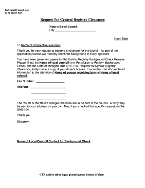Fillable Online michigan background check for ctf form Fax Email Print -  pdfFiller